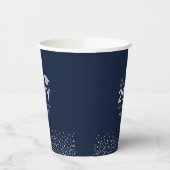 Silver & Navy blauw Confetti Graduation Party Papieren Bekers (Links)