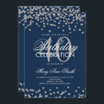 Silver Navy Blue 40th Birthday Glitter Confetti Kaart<br><div class="desc">Elegant 40e verjaardag Silver Faux Glitter Confetti Navy Blue sjabloon. Geweldig voor 40e verjaardagsfeestjes en nog veel meer!</div>