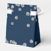 Silver Navy Blue 80e Verjaardag Dank u Confetti Bedankdoosjes (Achterkant)