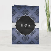 Silver Navy Blue Black Damask Muslim Weduwen (Achterkant)