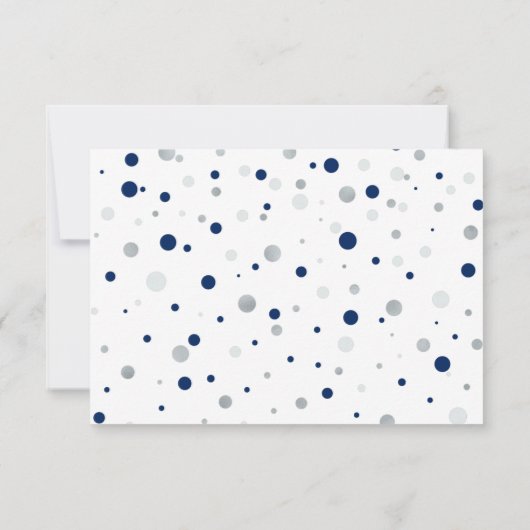 Silver Navy Blue Books voor Baby, Boek Aanvraag Ka Bedankkaart (Achterkant)