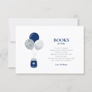 Silver Navy Blue Books voor Baby, Boek Aanvraag Ka Bedankkaart