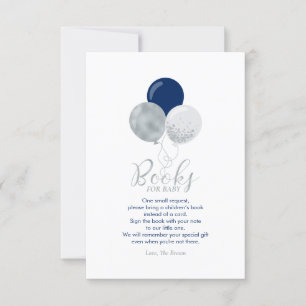 Silver Navy Blue Books voor Baby, Boek Aanvraag Ka Bedankkaart