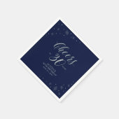 Silver & Navy Blue Cheers 30e verjaardag feest Servet (Hoek)