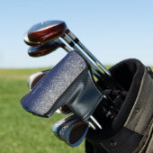 Silver Navy Blue Girly Glitter Sparkle Monogram Golfheadcover (Insitu)