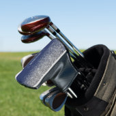 Silver Navy Blue Glitter Girly Monogram Naam Golfheadcover (Insitu)