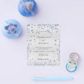 Silver Navy blue harts budget bruiloft uitnodiging Flyer (Enkel)