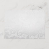 Silver Navy Blue Lace Wedding Hotel Accomodatie Informatiekaartje (Achterkant)