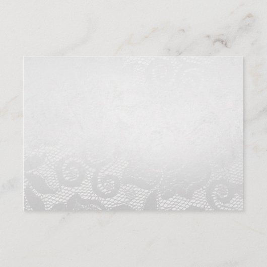 Silver Navy Blue Lace Wedding Hotel Accomodatie Informatiekaartje (Achterkant)