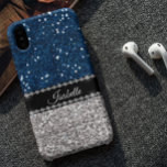 Silver Navy BLue Sparkle Glam Bling Personalized Case-Mate iPhone 14 Pro Max Hoesje<br><div class="desc">Dit ontwerp is gemaakt met behulp van digitale kunst. Het kan in het gebied worden aangepast door de klik aan te passen en de naam, initialen of woorden aan te passen. U kunt de tekstkleur en de stijl ook veranderen of de tekst voor een slechts ontwerp van het afbeelding schrappen....</div>