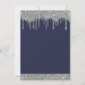 Silver Navy Blue Sparkle Glitter Elke Verjaardag Kaart (Achterkant)