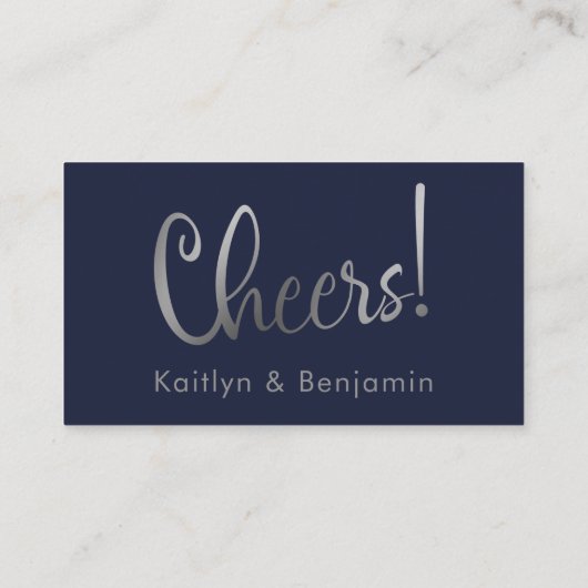 Silver & Navy Casual Drink Tickets Kaarten invoege (Achterkant)