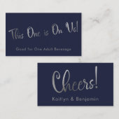 Silver & Navy Casual Drink Tickets Kaarten invoege (Voorkant / Achterkant)