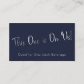 Silver & Navy Casual Drink Tickets Kaarten invoege (Voorkant)