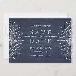 Silver navy deco vintage bruiloft behalve de datum save the date