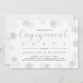 Silver & Navy | Eenvoudige moderne servicepartij Kaart (Voorkant)