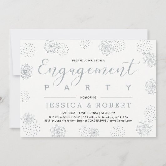 Silver & Navy | Eenvoudige moderne servicepartij Kaart (Voorkant)