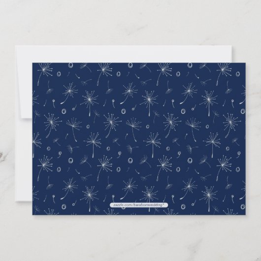 Silver & Navy | Eenvoudige moderne servicepartij Kaart (Achterkant)