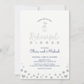 Silver & Navy | Hearts rehearings binnenuitnodigin Kaart (Voorkant)