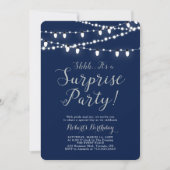Silver & Navy | Modern Surprise Birthday Kaart (Voorkant)