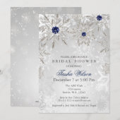 Silver Navy Snowflakes Winter Vrijgezellenfeest In Kaart (Voorkant / Achterkant)