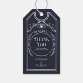 Silver Navy Tarot Gothic Wedding Dank u Cadeaulabel (Voorkant)
