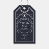  Silver Navy Tarot Gothic Wedding Dank u Cadeaulabel (Achterkant)