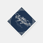 Silver Navy We zijn verloofd Verlovingsfeest Servet (Hoek)