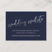 Silver & Navy Weddenschap Website en sla de datumk Visitekaartje (Voorkant)