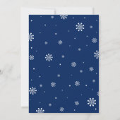 Silver & Navy Winter Wonderland Boy Baby shower Kaart (Achterkant)
