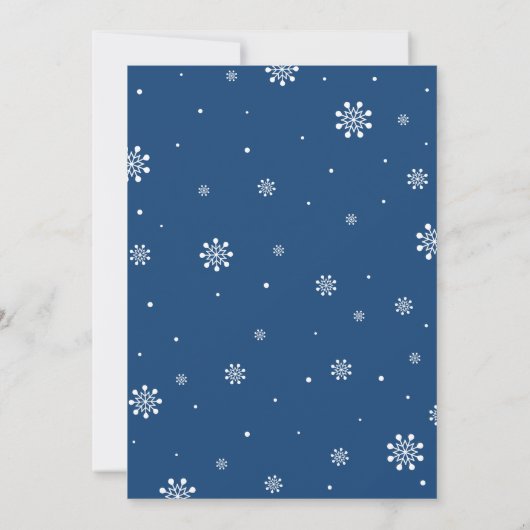 Silver & Navy Winter Wonderland Boy Baby shower Kaart (Achterkant)