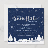 Silver & Navy Winter Wonderland Boy Baby shower Kaart (Voorkant)