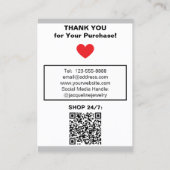 Silver Necklace Earrings Website QR Code Visitekaartje (Achterkant)