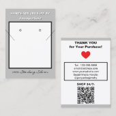 Silver Necklace Earrings Website QR Code Visitekaartje (Voorkant / Achterkant)