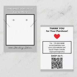 Silver Necklace Earrings Website QR Code Visitekaartje