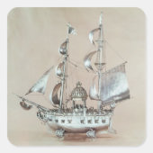 Silver Nef Vierkante Sticker (Voorkant)