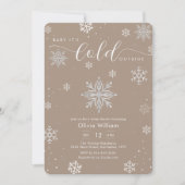 Silver Neutral Magic Winter Snowflake Baby Shower  Kaart (Voorkant)