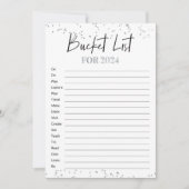 Silver New Year Bucket List Kaarten voor 2024 (Voorkant)