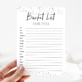 Silver New Year Bucket List Kaarten voor 2024