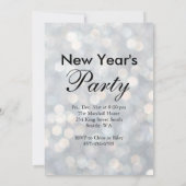 Silver New Year's Time to Drink Champagne Invite Kaart (Achterkant)