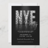 Silver New Years ve Disco Party Kaart (Voorkant)