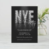 Silver New Years ve Disco Party Kaart (Staand voorkant)