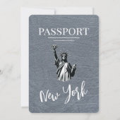 Silver New York City Passport Wedding Kaart (Achterkant)