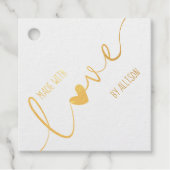 Silver of Gold Script Typografie gemaakt met liefd Bedankjes Labels (Voorkant)