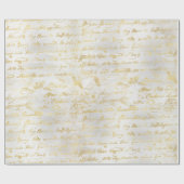 Silver Old Gold Handwriting Cadeaupapier (Vlak)