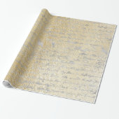 Silver Old Handwrite op Gold Textured Tablet Cadeaupapier (Uitgerold)