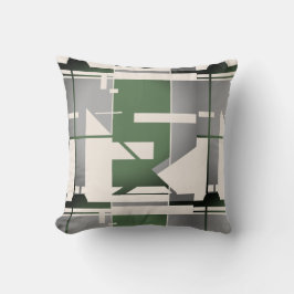 Silver Olive Beige Bold Southwest Look Abstract Kussen