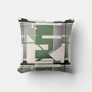 Silver Olive Beige Bold Southwest Look Abstract Kussen