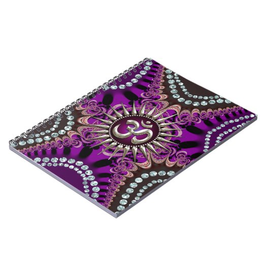 Silver Om Paars Eastern Sparkle Notitieboek (Linkerzijde)