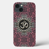 Silver Om  roze Damask Case-Mate iPhone Case (Achterkant)